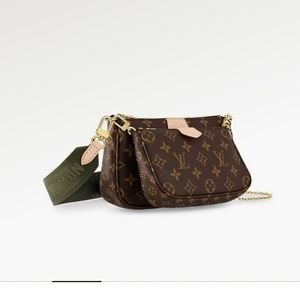 Louis Vuitton Multi Pochette Accessoires w Khaki crossbody strap.